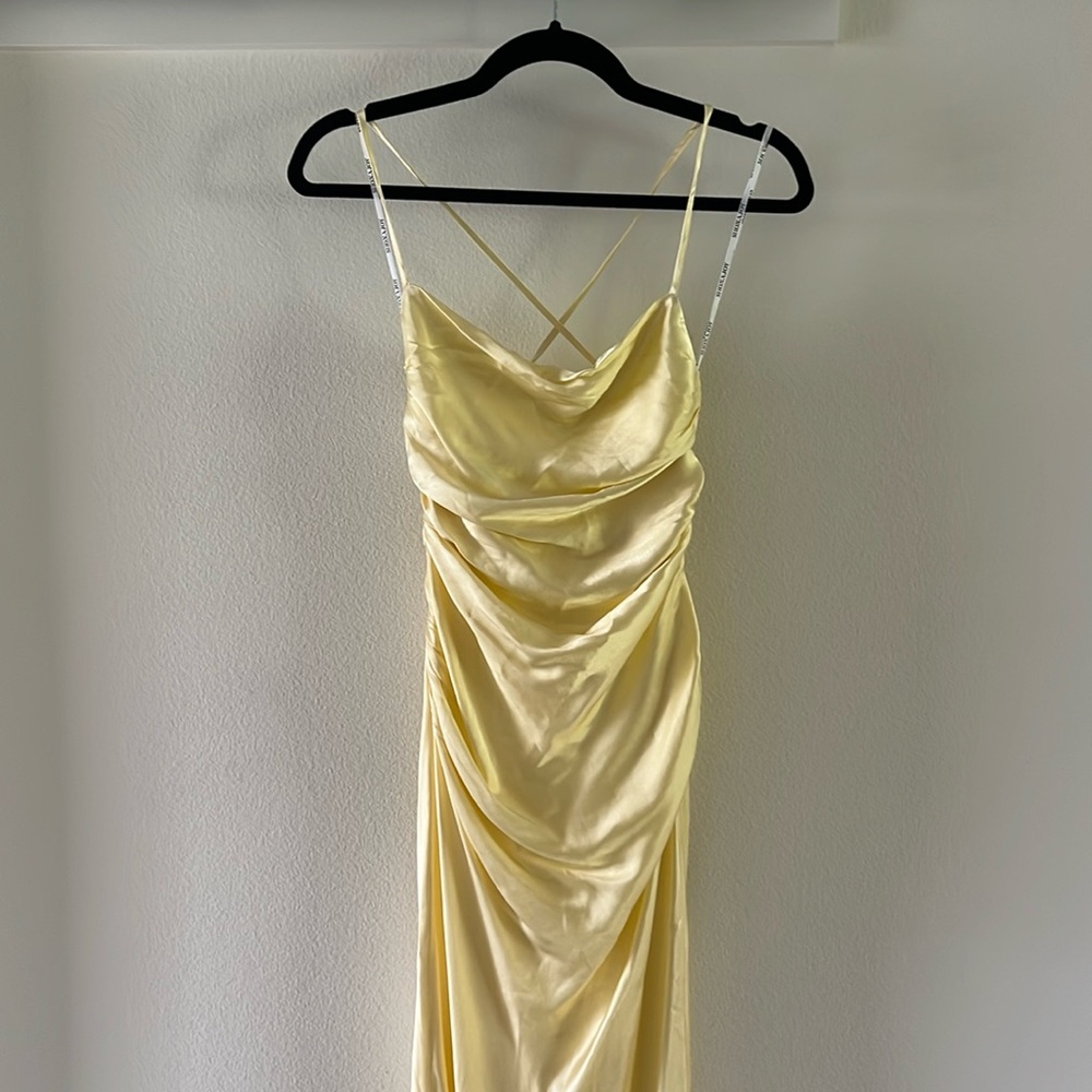 Shona Joy Lace Back Maxi Dress, Lemon Yellow